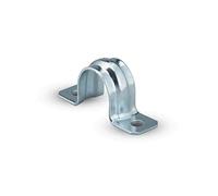 fischer - Grapa de dos patas para fijación de cables y tubos de cobre, Gris, Grapa Doble Bsmd-18 en caja de 50 uds