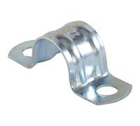 fischer - Grapa de dos patas para fijación de cables y tubos de cobre, Gris, Hierro o plástico de 40 mm, Grapa Doble Bsmd-40 en caja de 25 uds