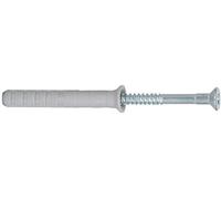 Fischer 048789 N-S - Tornillo de clavo con taco (6 x 60/30 mm, cinc, 100 unidades)
