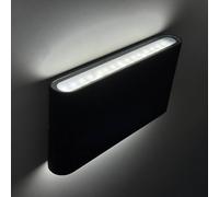 FISCHER & HONSEL Aplique de exterior LED Scone, negro, ancho 17,5 cm, 2 luces.