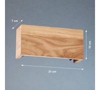 FISCHER & HONSEL Aplique de pared LED Shine-Wood, anchura 21 cm, roble/negro, madera True