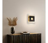 FISCHER & HONSEL Aplique LED Hennes, 18x18cm, pan de oro/negro