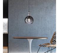 FISCHER & HONSEL Colgante Uller 1 luz vidrio humo/níquel Ø 20cm