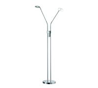 Fischer & Honsel Dent 40108 - Lámpara de pie (2 ledes de 6 W, mate, níquel y 3 niveles CCT, regulable continuamente, brazos flexibles, 25 x 25 x 150 cm, 1600 lúmenes, 2700 K/3350 K/4000 K)