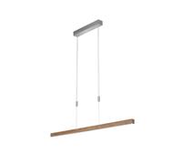 Fischer & Honsel Estrasburgo 60283 - Lámpara colgante (1 bombilla LED de 24,0 W, madera natural, efecto haya, 3 niveles CCT, altura regulable, regulable, 120 x 6 x 150 cm)