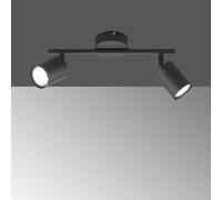 FISCHER & HONSEL Foco de techo LED Vano negro, 2 luces