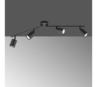 FISCHER & HONSEL Foco de techo LED Vano, negro, 4 luces
