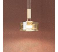 FISCHER & HONSEL Lámpara colgante LED LAVIN, arena/ámbar, Ø 19 cm, metal/vidrio atenuable