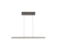 FISCHER & HONSEL Lámpara colgante LED Torvi, gris arena/gris humo, 88 cm, metal/vidrio