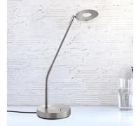 FISCHER & HONSEL Lámpara de mesa LED Dent, níquel/cromo, 60 cm, metal, CCT 1 luz.