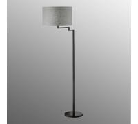 FISCHER & HONSEL Lámpara de pie Rota con pantalla de lino gris