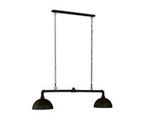 Fischer & Honsel Lámpara de techo, conducto, color negro arena, pantalla de metal, interior dorado, 87,00 cm, ancho: 25,00 cm, alcance del techo: 140,00 cm, 2 bombillas E27 máx. 60 W, 60 W