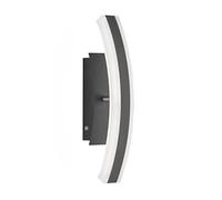 Fischer & Honsel Lámpara LED de pared Stiff TW, iluminación de pared alargada, regulable, incluye CCT Turnable White, metal en color negro arena y níquel mate, 36,5 x 7 cm