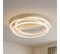 FISCHER & HONSEL Lámpara LED de techo Kiku, Ø 56 cm, color arena, metal, CCT