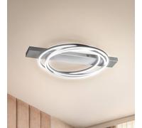 FISCHER & HONSEL Lámpara LED de techo Kiku, longitud 76 cm, color aluminio, metal