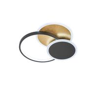 FISCHER & HONSEL Lámpara LED de techo Tomo, negro/oro, 40 cm, metal Control remoto CCT