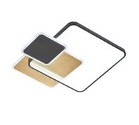 FISCHER & HONSEL Lámpara LED de techo Tomo, negro/oro, 53 cm, metal Control remoto CCT