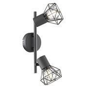 Fischer & Honsel Ran Foco, 2 x E14 máx. 40,0 W, gris, 22265, 25 x 8 x 18 cm (largo x ancho x alto)