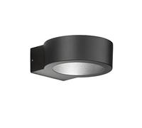 Fischer & Honsel Torres - Lámpara LED para exteriores (2 focos, pantalla redonda, protección IP54, metal y cristal acrílico satinado, 14,8 x 4,50 cm), color negro