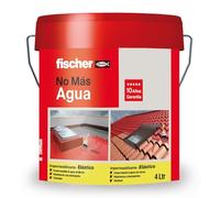 fischer - Impermeabilizante Elástico Rojo para Tejas y Baldosas, Fácilmente Aplicable en Horizontal y Vertical, Resistente al Agua y a la Intemperie, Impermeabilizante Rojo Sin Fibras (4 Litros)
