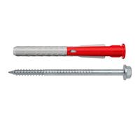 fischer Juego de 4 fijaciones de pared resistentes de 10 x 100 mm, juego de soporte de TV, tacos y tornillos de pared de yeso sobre bloques, soportes de TV, radiadores, estantes pesados y armarios de