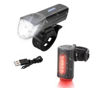 Fischer - Juego de iluminación led con iluminación de Suelo 360° para una Mayor Visibilidad y protección, baterías Recargables Mediante USB