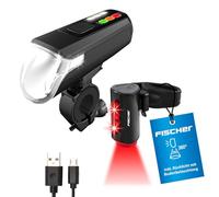 Fischer Juego de iluminación USB, luz de pie para Mayor Visibilidad y protección, luz Frontal de 60 Lux