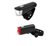 Fischer Batterie beleuchtungsset 12lux Obat Sw Juego de Luces para Bicicleta 85338 LED, Funciona con Pilas, Color Negro, Unisex, 12 Lux