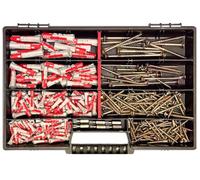 Fischer Juego de tacos con tornillos Torx y 6 puntas (280 piezas) 5 x 25 6 x 30 8 x 40 10 x 50 mm
