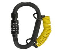 Fischer Karabiner-Schloss Con 150cm Espiral Candado Bicicleta Helm-Schloss Top