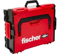 Fischer L Boxx FLB 136 - Maletín de herramientas apilable y enganchable, caja de herramientas extensible, vacío, compatible con Sortimo, 508137, rojo, vacío
