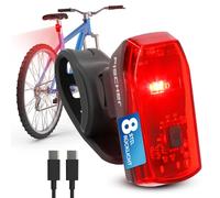 Fischer Luz Trasera básica para Bicicleta - Luz LED Trasera para Bicicleta con batería - Carga USB-C y 8 h de duración de la luz - Homologación StVZO