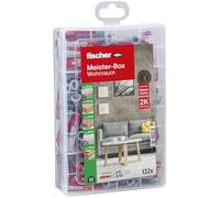 fischer - Maletin de tacos duopower Meisterbox - Incluye Tacos Pared 6x30, 8x40 y 12x50 (132 Uds)