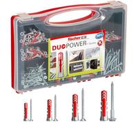 fischer - Maletín de Tacos DUOPOWER Surtido | Tacos Universales y Tornillos Incluidos | Fijaciones para Pared, Hormigón, Ladrillo y Yeso | Nylon Bicomponente de Alto Rendimiento | 280 uds
