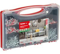 fischer Meister-Box XL - Juego de tacos y tornillos (210 piezas, 5-10 mm de diámetro, para bricolaje y profesionales, uso universal para superficies desconocidas en interiores)