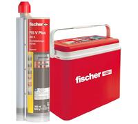fischer Mortero de alto rendimiento FIS V Plus 360 S en una práctica caja frigorífica, mortero resistente a la intemperie para interiores y exteriores y todos los materiales de construcción
