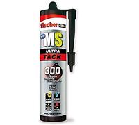 FISCHER, MS Ultra tack blanco polímero silicona sellador, adhesivo para rellenar grietas, juntas, bañera, ventanas y pegamento fuerte (290 ml)