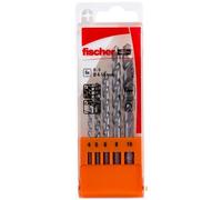 fischer Pack 5 Brocas Percusion 543025, Neutro, Estuche Brocas S - 4-5-6-8-10/5 Uds