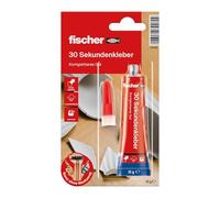 fischer Pegamento 30 segundos, pegamento correctificable, pega casi todos los materiales, adhesivo potente, transparente, 15 g en cuestión de segundos