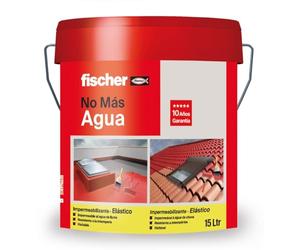 fischer - Pintura Impermeabilizante Rojo Sin Fibras, Resistente al Agua y Exteriores (15 l)