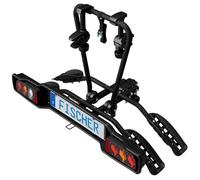 FISCHER Portabicicletas SmartLine Black para 2 Bicicletas de hasta 50 kg de Carga útil, para Enganche de Remolque, Plegable, parcialmente montado, con protección integrada
