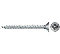 fischer Power-Fast II 670043 - Tornillos para aglomerado (300 unidades, 3,0 x 35 mm, cabeza avellanada con ranura en cruz, galvanizados, pasivos), color azul