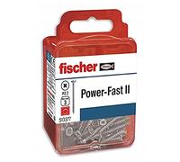 fischer Power-Fast II - caja de tornillos especiales para madera 3x12mm, para atornillado de maderas, conexión de maderas macizas o fijación de piezas a la madera,40 ud