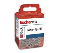 fischer Power-Fast II - caja de tornillos especiales para madera 4,5x30mm, para atornillado de maderas, conexión de maderas macizas o fijación de piezas a la madera,12 ud