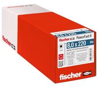 fischer PowerFast II 566362 STP - Tornillo para madera (8,0 x 220, 50 unidades), color plateado