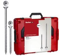 Fischer, Powerfast L-Boxx 560783 Estuche para herramientas apilable, surtido con tornillos para madera y aglomerado, rosca completa y parcial, transmisión Torx, Ø 3-3,5-4-5-6 mm, 1