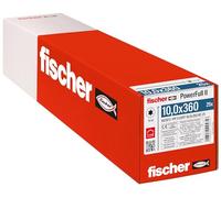 fischer PowerFull II - Tornillo totalmente roscado de alta calidad de 10 x 360 (paquete de 25) con geometría de punta innovadora, tornillo de acero para estructuras de madera de carga con cabeza