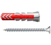 fischer - PowerPack DuoPower 6x30 + PowerFast 4,5x40, tacos pladur, 200U | Pack tacos fischer DuoPower + tornillos PowerFast, para hormigón, ladrillo, pladur y huecos