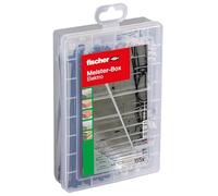 fischer Práctico ayudante para cables y cables, caja surtida, 155 piezas, con bridas, trabillas y abrazaderas para clavos, set para fijación de cables, cables y tubos ligeros