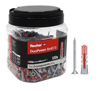 Fischer 572886 Tacos DuoPower, Gris Rojo, 8x40 mm